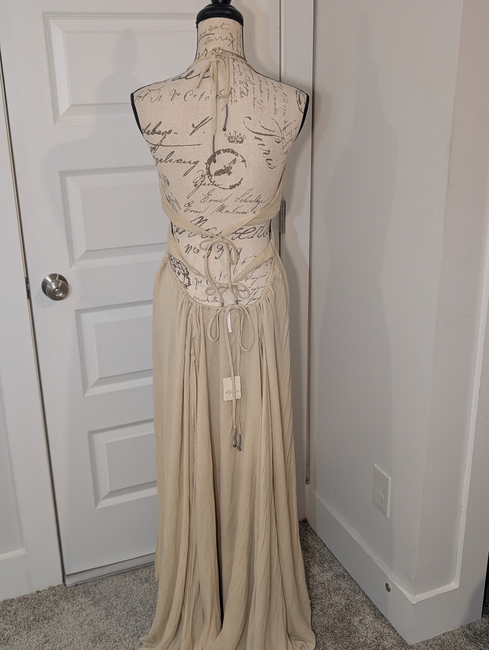 Free People Bohemian Beige/Tan Viscose Dress Size M - Picture 8 of 9